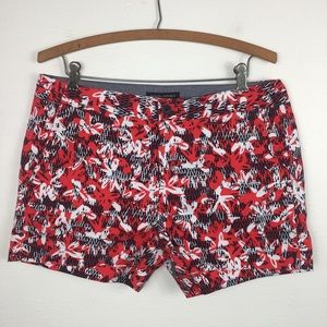 Banana Republic red floral print shorts size 8